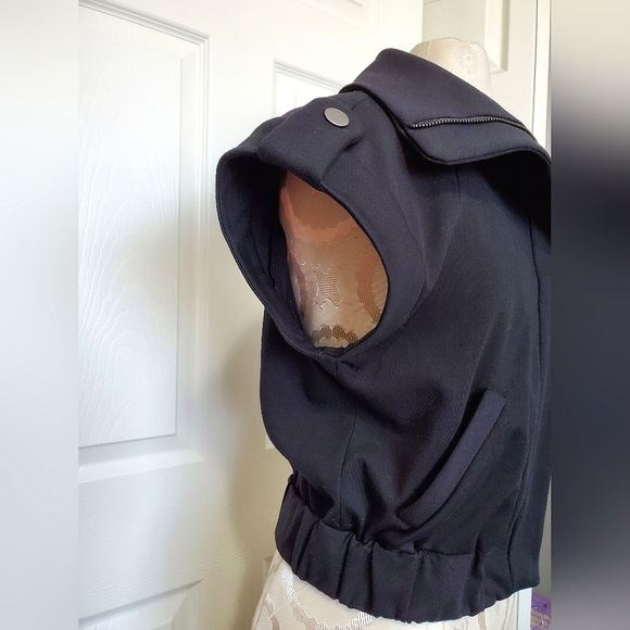 Kenneth Cole Reaction knit jacket vest black size 4 fits XS, S two way zipper - Picture 3 of 16